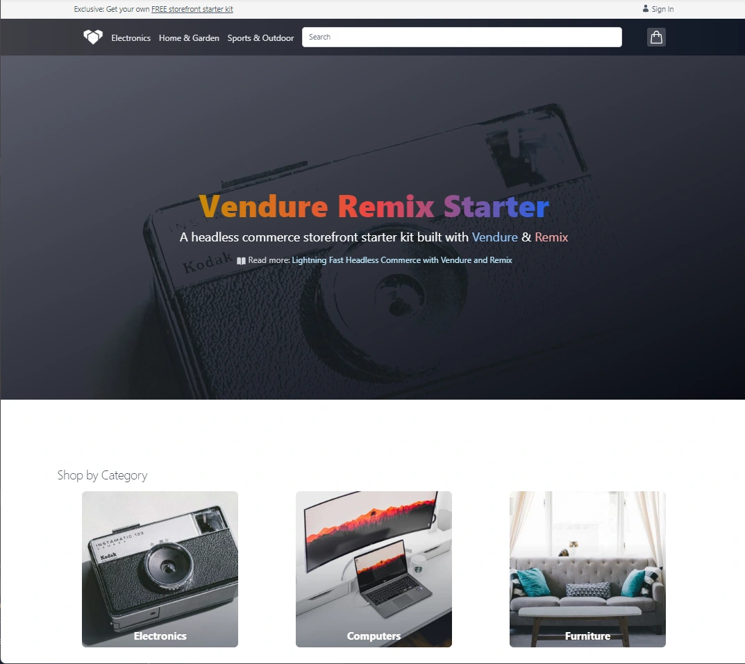 Remix storefront